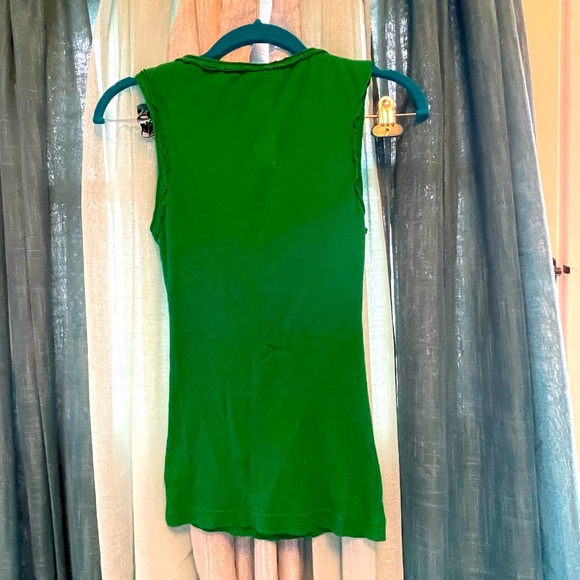 Bright green ribbed tank. - Picture 2 of 4
